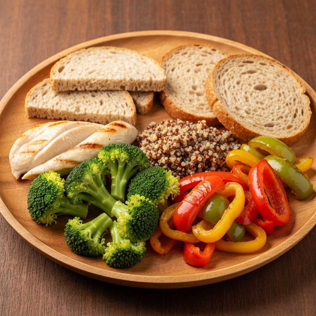 Assiette de repas sain avec légumes et aliments complets