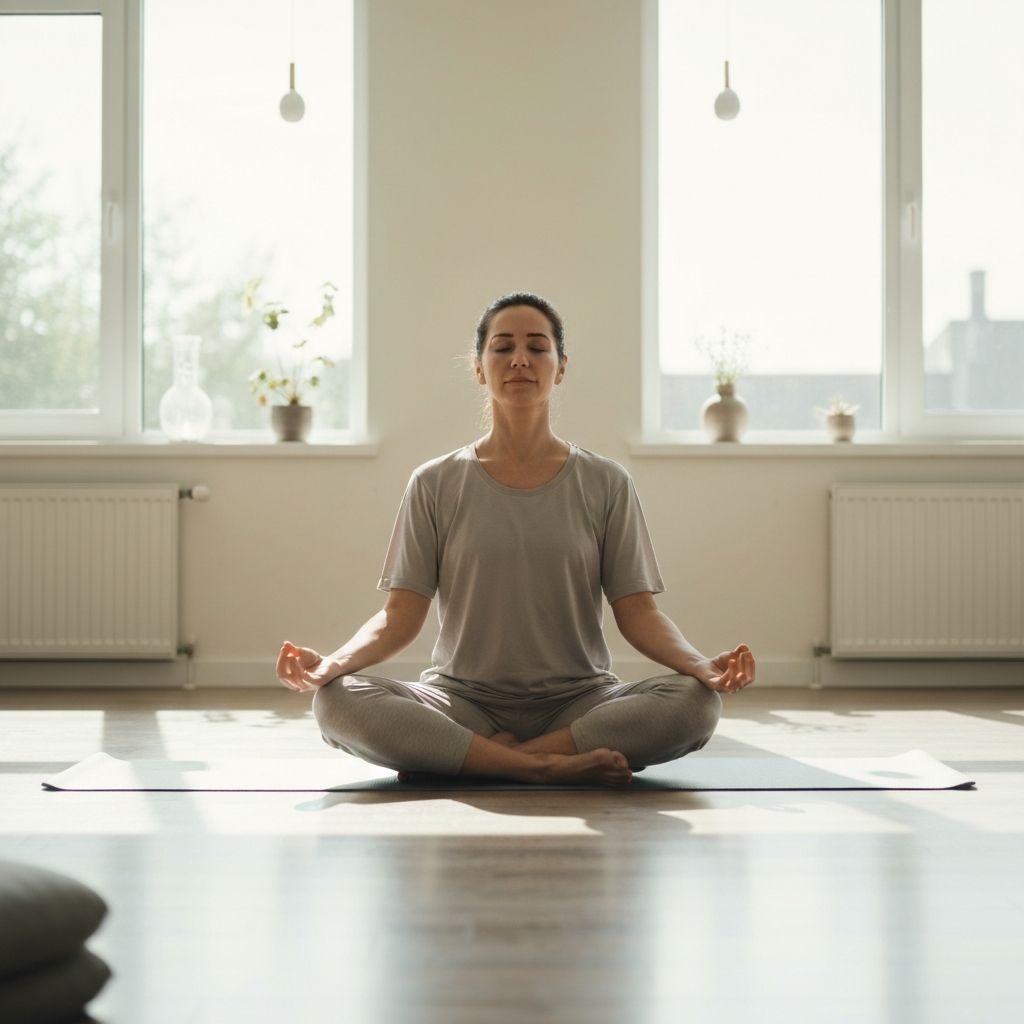 Personne méditant dans un espace paisible